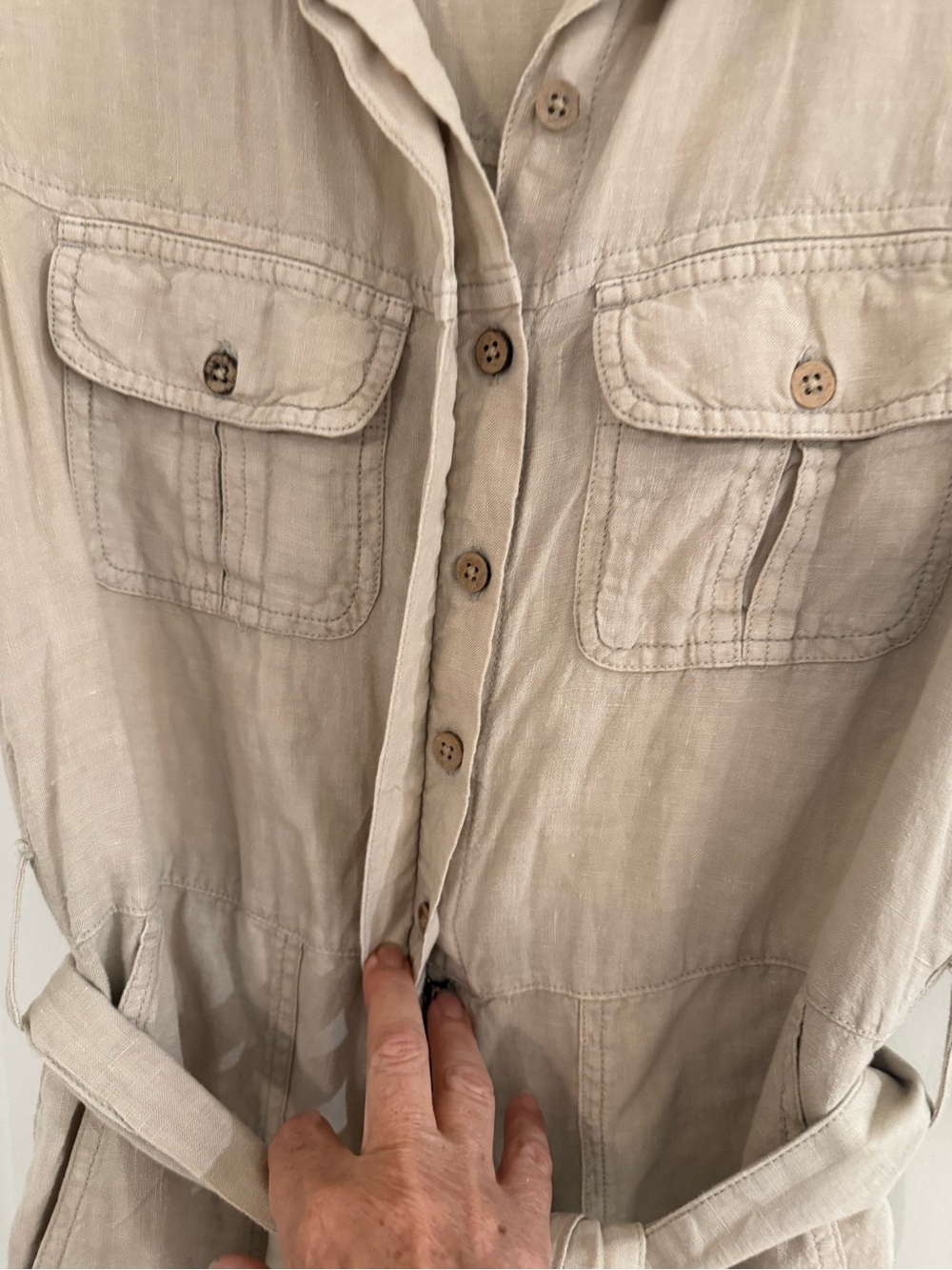 Rip curl women’s utility linen off duty neutral natural boiler suit - Picture 14 of 15